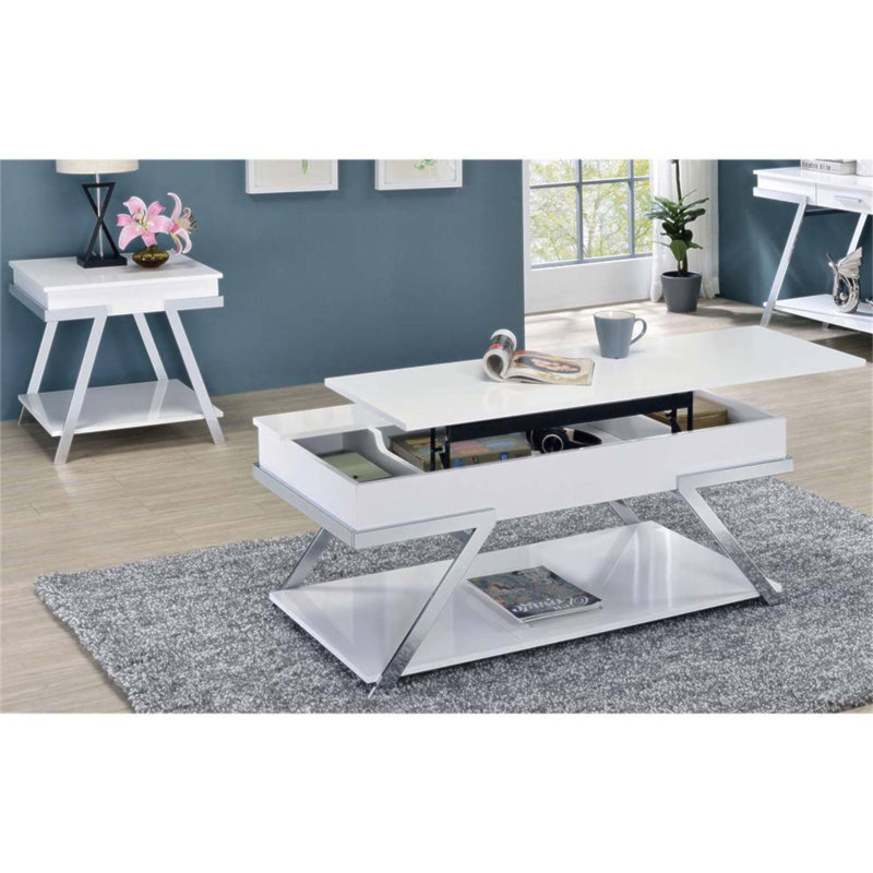 Console contemporaine à cadre chromé ultrabrillant, parfaite pour la vie moderne et un décor élégant.