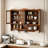 39.37"Retro 4 Door Wall-Mounted Cabinet, Featuring Two Layers Of Storage Space And An Open Hook Rack  Space,Suitable For Bathrooms, Kitchens, Dining Rooms, Brown-369543916