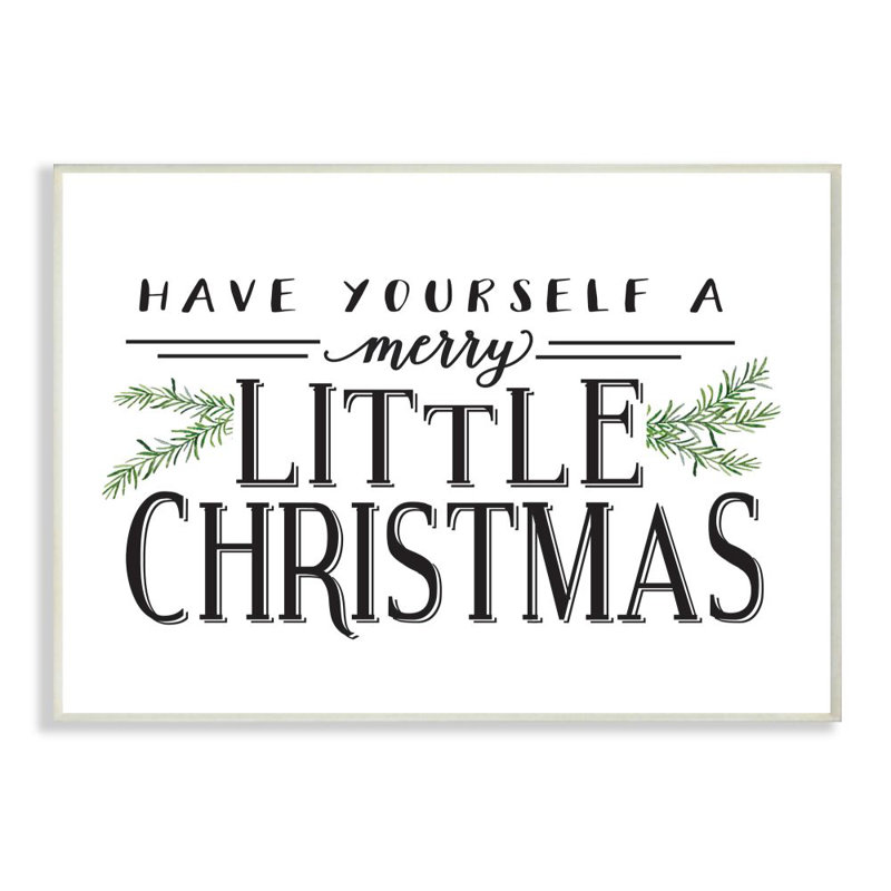 A Merry Little - reproduction d'art textuel, Plaque murale, H 10 po x l 15 po