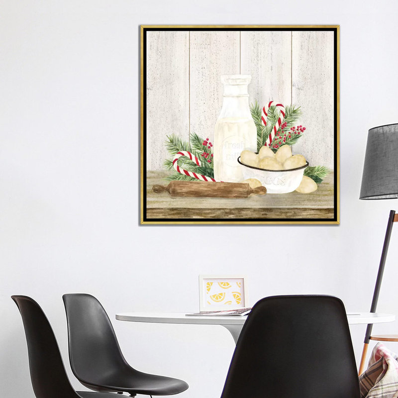 «Christmas Kitchen II» par Tara Reed - reproduction d'art, Toile encadrée d'or, Aucun mat, H 37 po x l 37 po x P 1,5 po