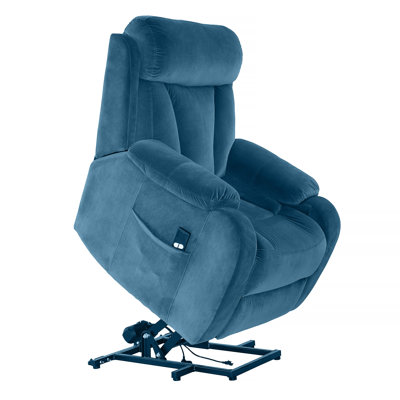 Power Lift Chair Electric Recliner 31.1'' Wide Velvet Fabric Side Pocket Mechanism Remote Control Upholstered