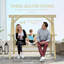 Outsunny 3 Seater Garden Swing Seat Wooden Bench with Side Tables Natural