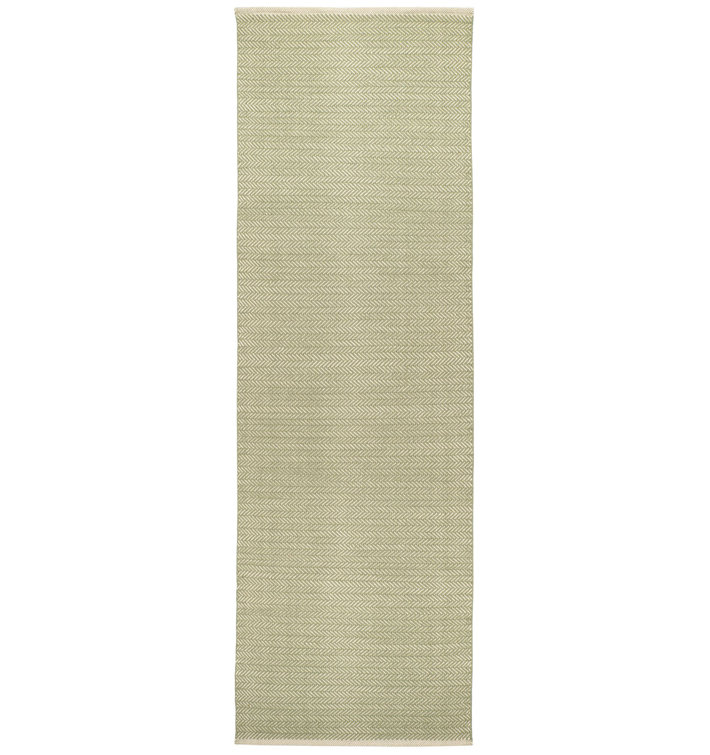 Herringbone Sage Handwoven Cotton Rug