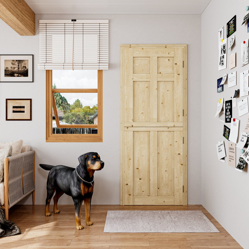Qucik Assemble Jamb, Not Prehung, Unfinished Dutch Door, 6 Panel Split Single Door Slab With Latch and hardware kit