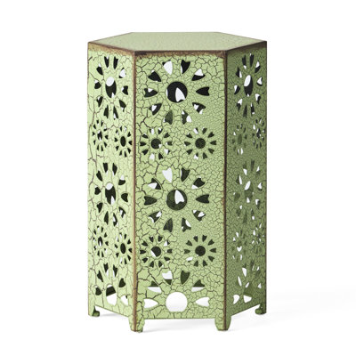 Cut Out Iron Side Table, 12"X10.5"X18.5", For Patio Gathering Space 12"X10.5"X18.5" , Furniture Option