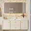 Meuble-lavabo mural en bois d'hévéa 59,06 po avec miroir-2116409553