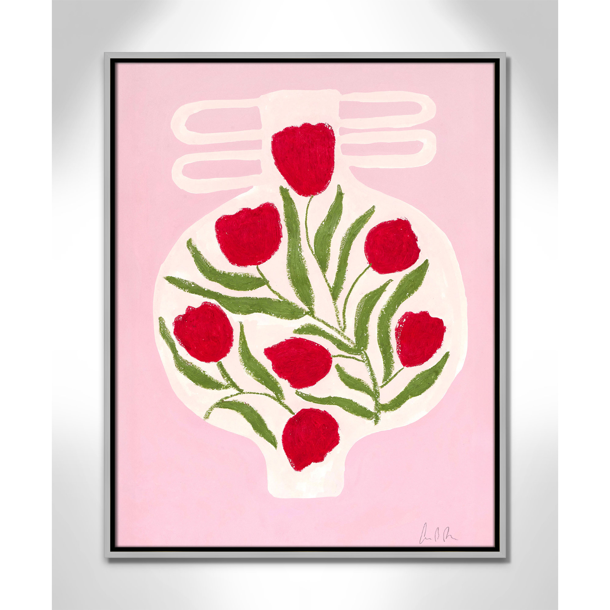 Vase No. 02 Print by Camilla Bergqvist, Silver, 29.5" H x 23.5" W