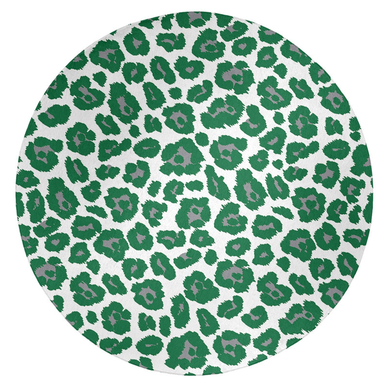 Animal Print Indoor Rug, Round 5'