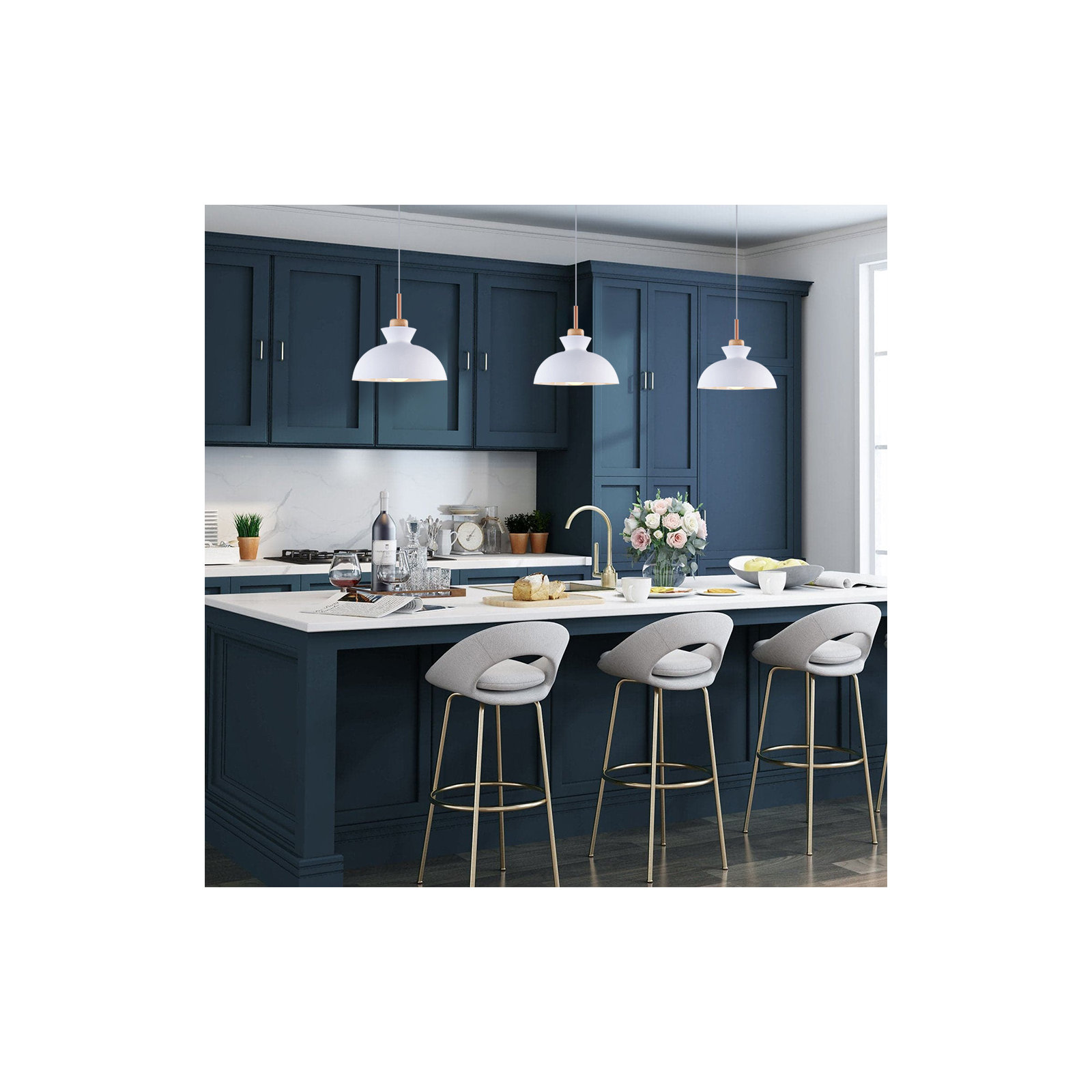 Ozma 1 - Light Single Dome Pendant, White