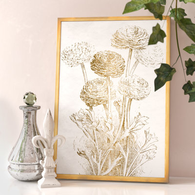 Reproduction d’art graphique sur papier « dahlia sketch gold »
