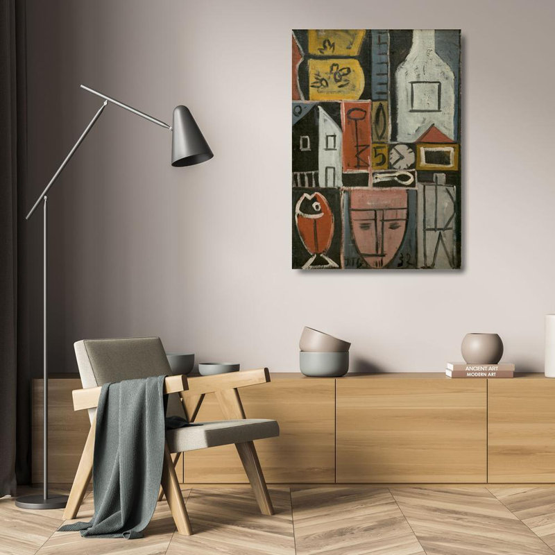 "Peinture" par Joaquin Torres-Garcia - Toile tendue avec châssis, H 24 po x l 17 po