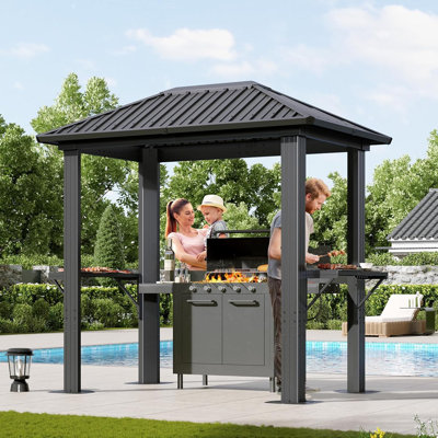 8 pi L 5 pi. D Pavillon de jardin en métal pour barbecue