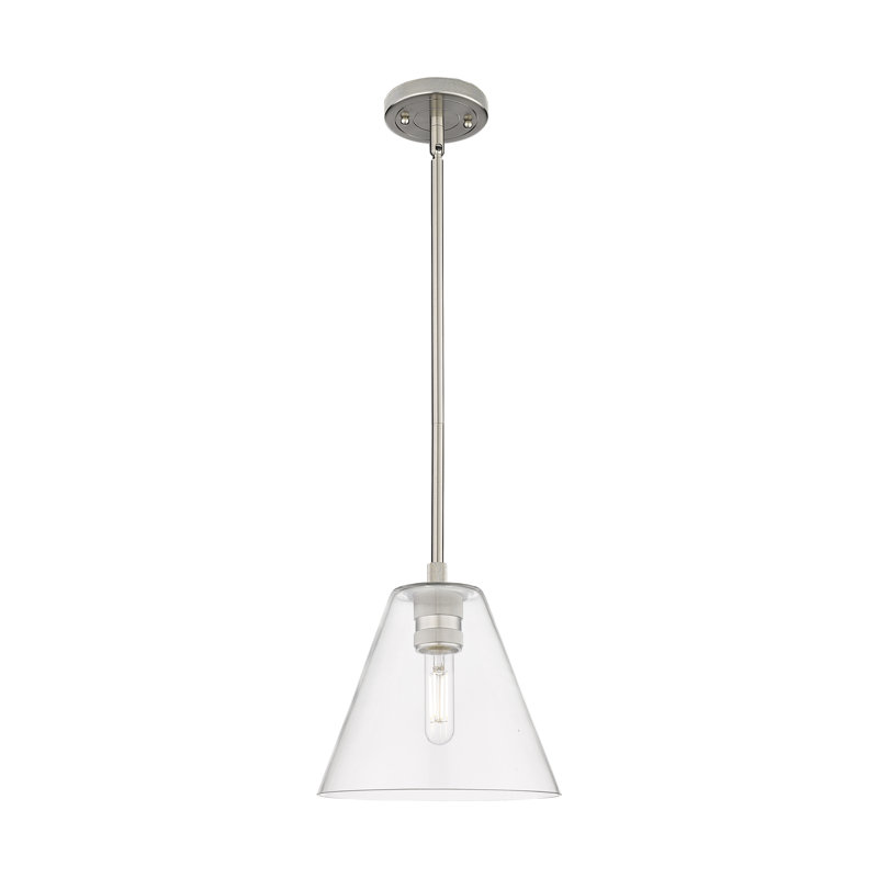 Kehlani - Luminaire suspendu 1 tige Berkshire, H 38,75 po x l 8 po x P 8 po, Nickel satiné