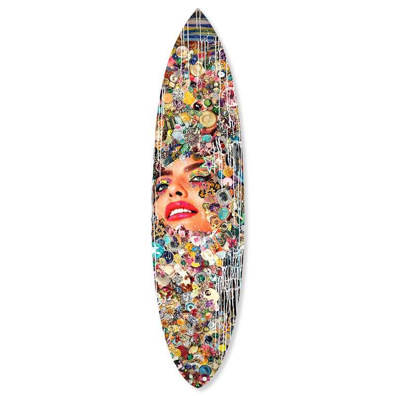 Katy Hirchfeld - Motion Surfboard Flat Acrylic by Oliver Gal