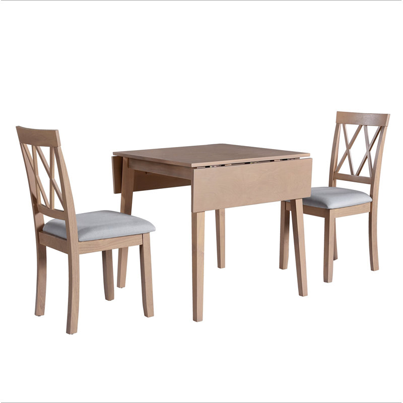5 Piece Extendable Dining Set Farmhouse Style, Natural, 5 Pieces: Table, 4 Chairs