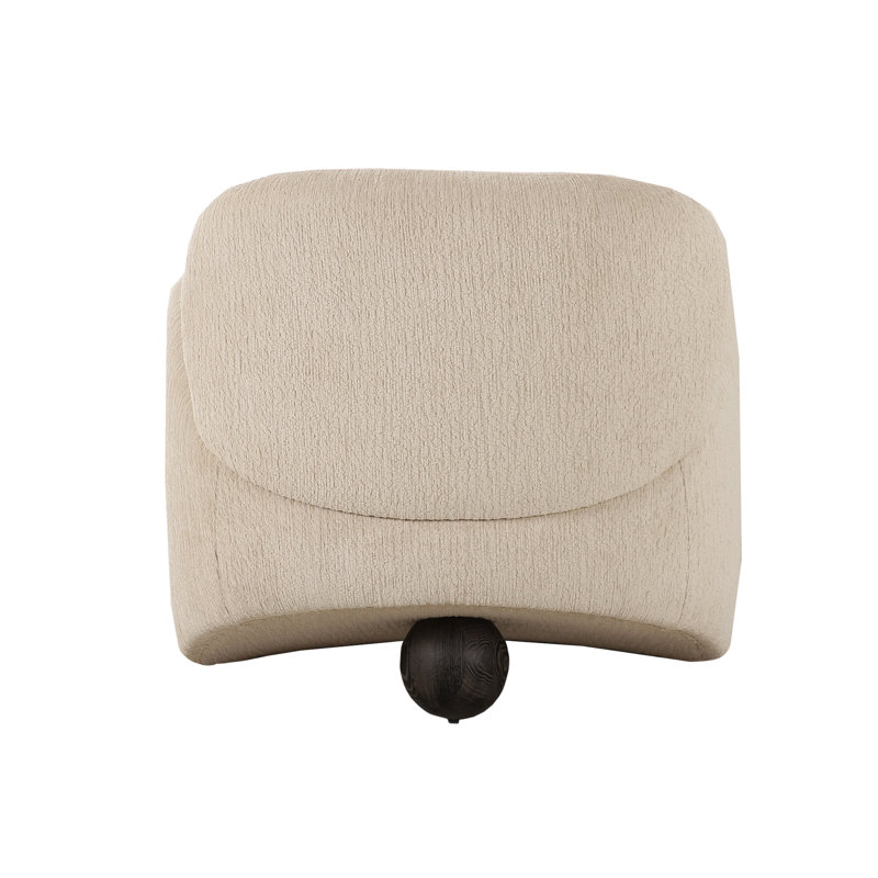 Moderno Beige Accent Chair with Wooden Sphere Base