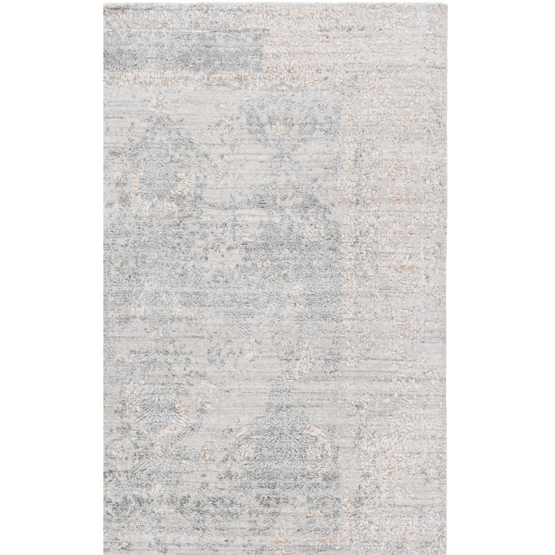 Tapis oriental beige / vert clair en laine / coton tissé à la main Bedford, Rectangle 10 pi x 14 pi
