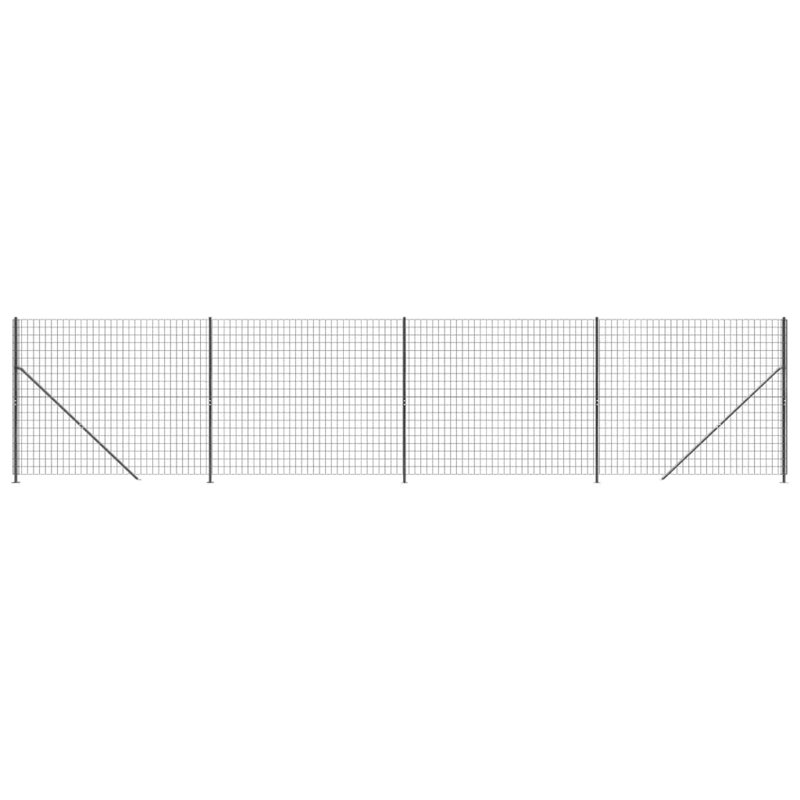 Clôture grillagée vidaXL avec bride, H 63 po x l 393,7 po x P 3 po, 7, Anthracite