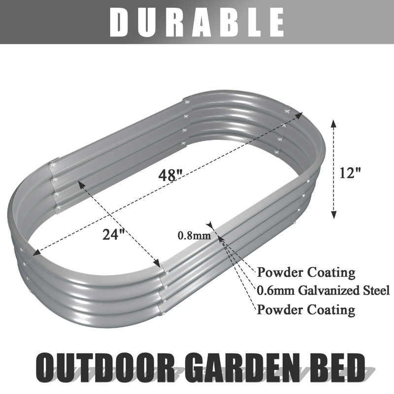 Rushawn Raised Garden Bed, 12'' H x 48'' W x 24'' D