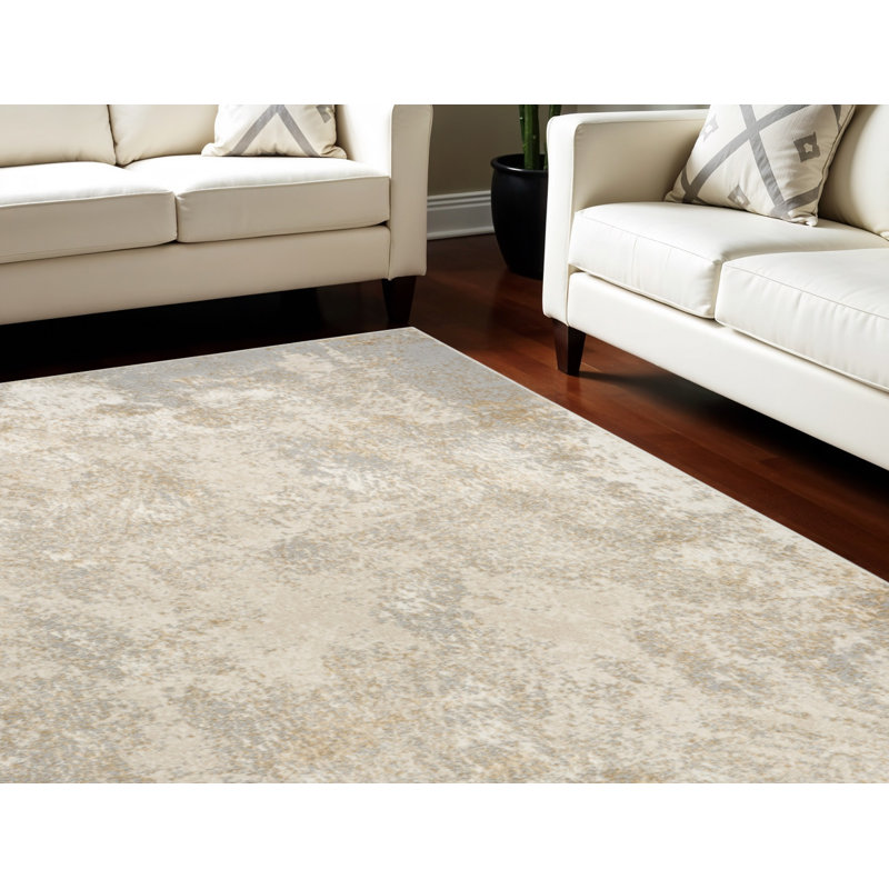 8' X 10' Gray Abstract Area Rug