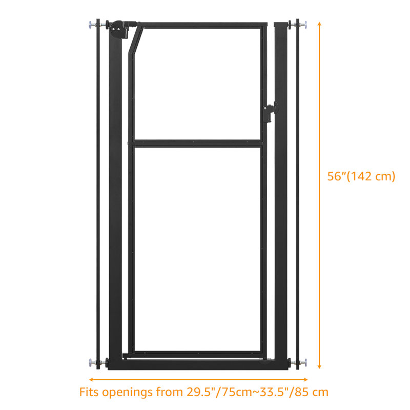 Pressure Mounted Pet Gate, Black