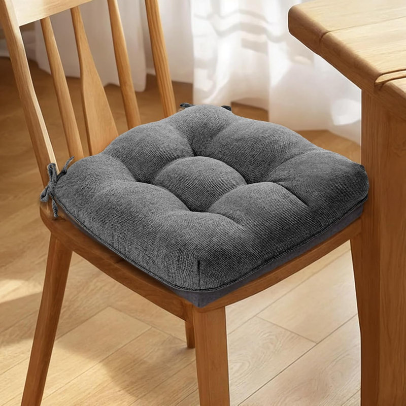 Set Of 4 Dining Chair Cushions Grey