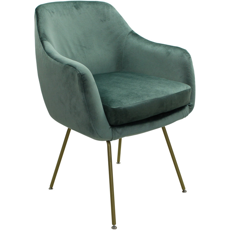 Chaise rembourrée Kaif, Écume de mer, Doré