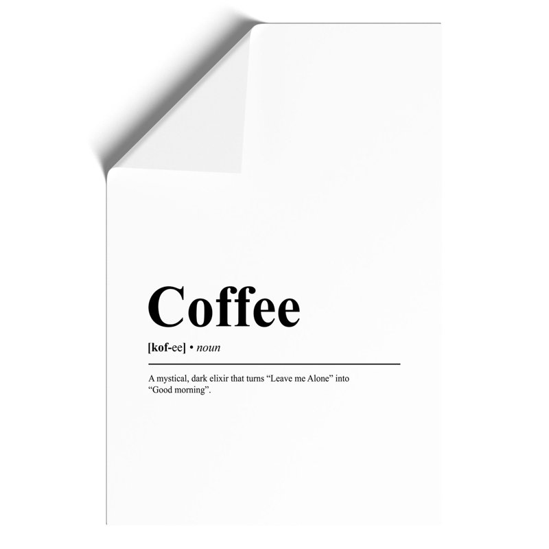 Dictionary Coffee - Frameless Print, 42cm H x 30cm W x 0.1cm D