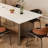 Pure white Rock Slab Tabletop Rectangular Table-114373693