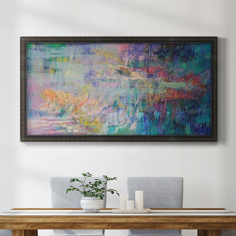 Vespers - peinture sur toile à cadre unique, H 25 po x l 45 po x P 1 po, Noir