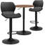 Ensemble de table bistro et tabouret de bar réglable en hauteur 3 pièces Moaid-1072834830-1072834831