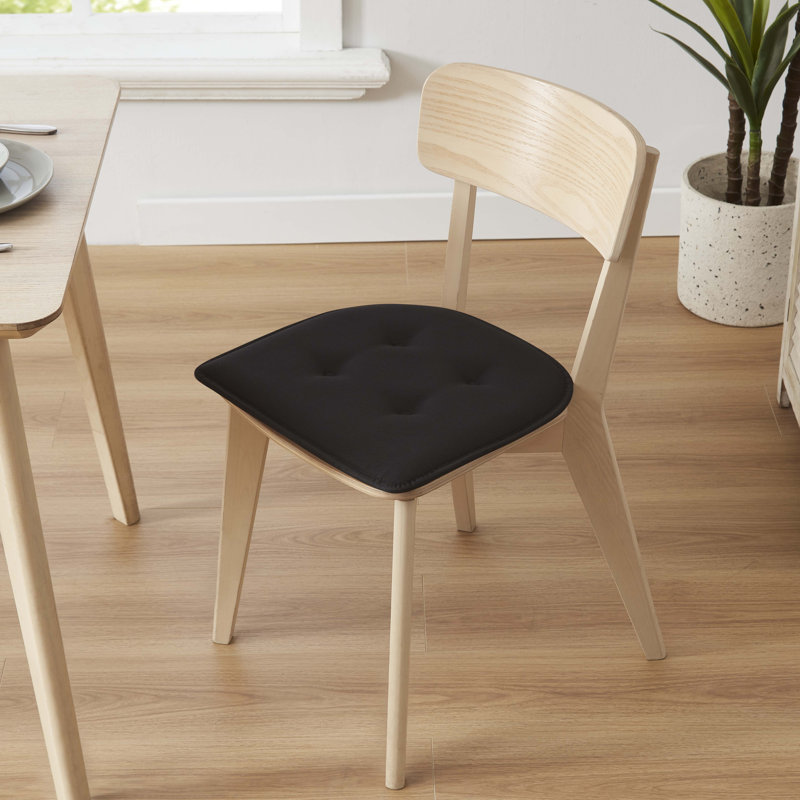 Coussin de siège en mousse à mémoire de forme en U épais et confortable de qualité supérieure Coussin de siège capitonné antidérapant Housse de siège intérieure en caoutchouc antidérapant de 17 po x 16 po pour bureau, chaises de cuisine, couleur noire, paquet de 6