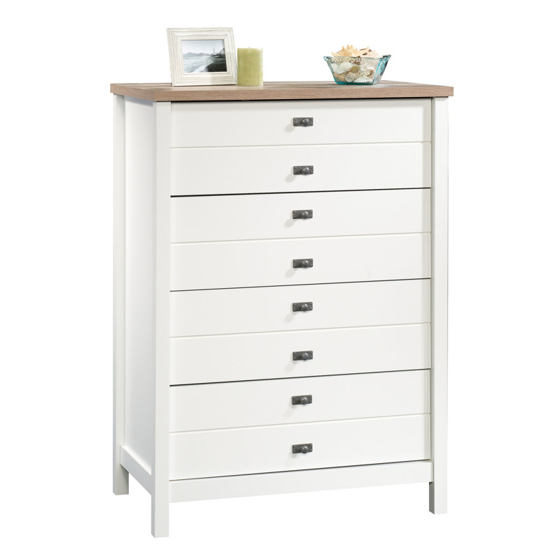 Commode à 4 tiroirs l 32,44 po Mukilteo, Blanc doux