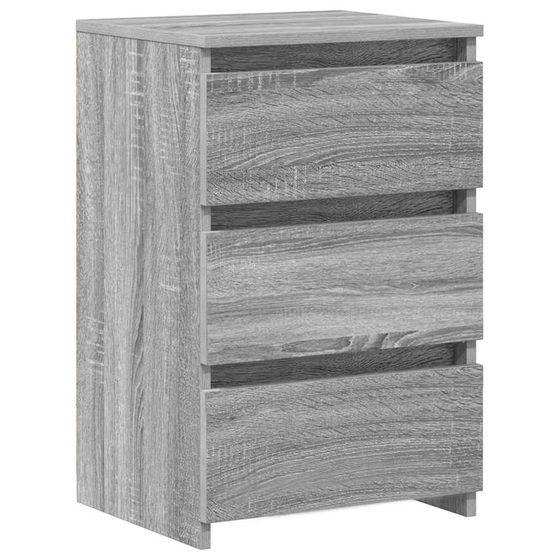 Cowlic Bed Cabinet 40x35x62.5 cm Engineered Wood, Grey, 2