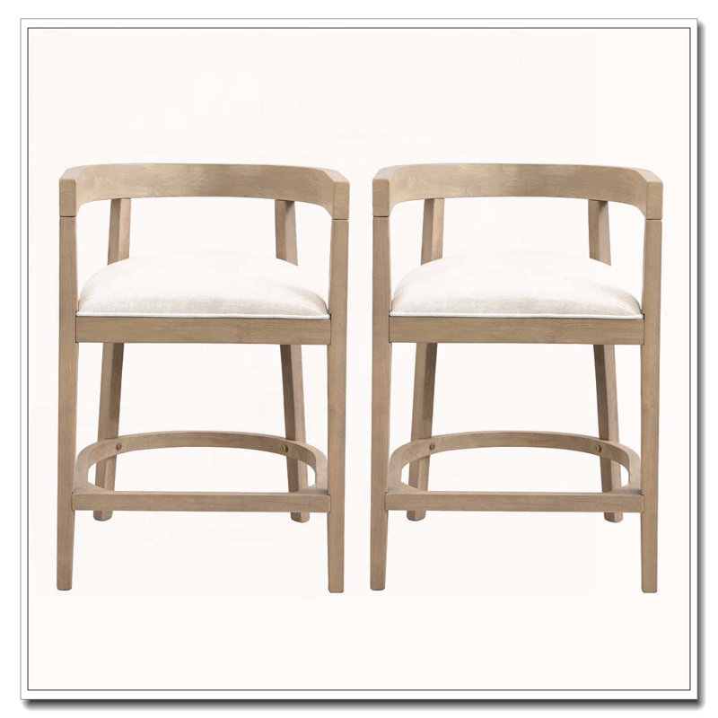 Rubberwood Counter Stool, Beige