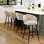 Tabouret de comptoir rembourré avec structure en métal