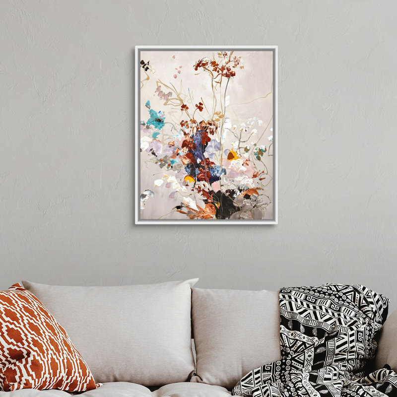 Automne floral - reproduction d'art, H 32 po x l 26 po x 1,75 po, Toile blanche encadrée