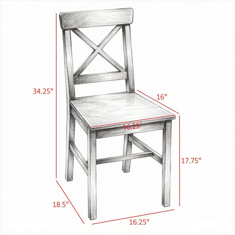 Table de salle à manger de 41,1 x 47 x 87 cm (16,2 x 18,5 x 34,2 po) avec détails en bois massif, finition pin noir de jais, capacité de charge de 120 kg (264 lb).