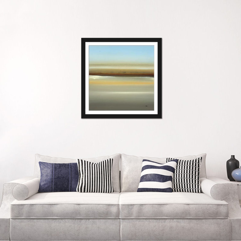 " Contemporary Moments I " by Lisa Ridgers, 16" H x 16" W x 1" D, Black Framed Paper, White