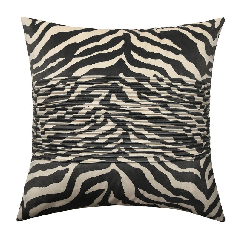 Tuxedo Dann Foley - Coussin plissé Tuxedo-Tux - 24 po x 24 po, Blanc cassé / noir cassé