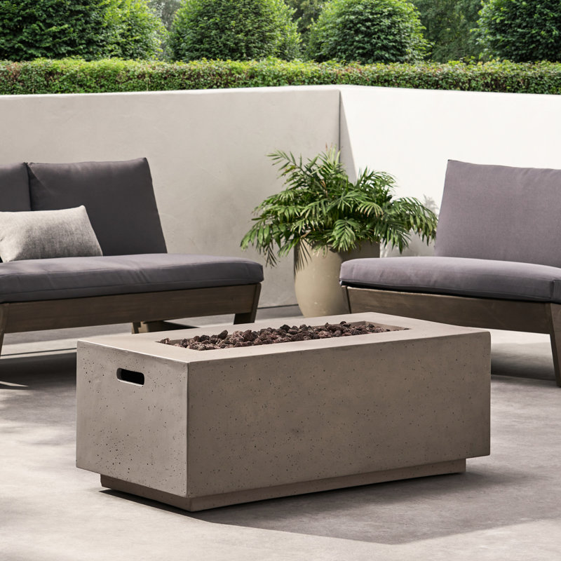 Foyer d'extérieur 40 000 po en béton gris foncé, 40 po x 19 po x 15 po, moderne, léger, sans assemblage, foyer, l 41,42 po x P 19,22 po, H 14,81 po, gris