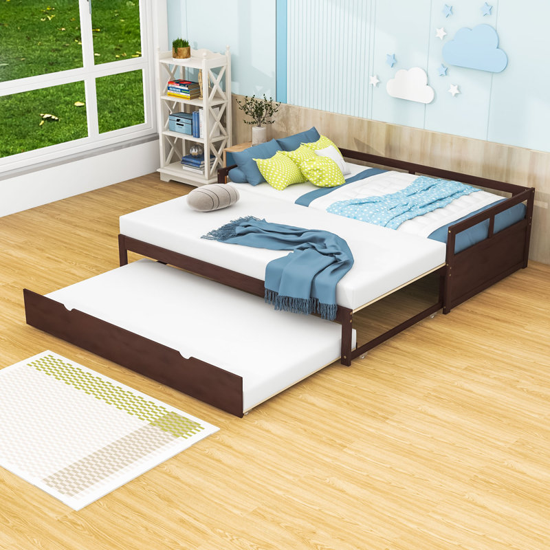 Dovber Twin Size Wooden Daybed with Trundle, Espresso