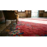 Antique Red Background Color Art Deco Chinese Allover Design Rug