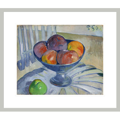 Assiette de fruits sur une chaise de jardin par Paul Gauguin - Reproduction giclée encadrée