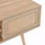 Console tissée avec tablette ajustable, longueur 53,69 po, pieds en bois massif, portes coulissantes doubles de couleur naturelle pour meuble de salon, espace-1559656427