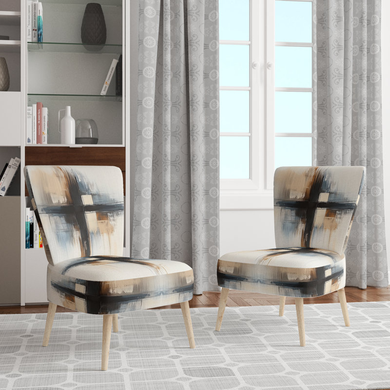 Chaise d'appoint abstraite minimaliste - Spiritual Cross, Side Chair Armless