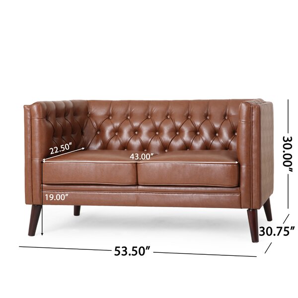George Oliver Kokesh 53.5'' Faux Leather Loveseat & Reviews | Wayfair