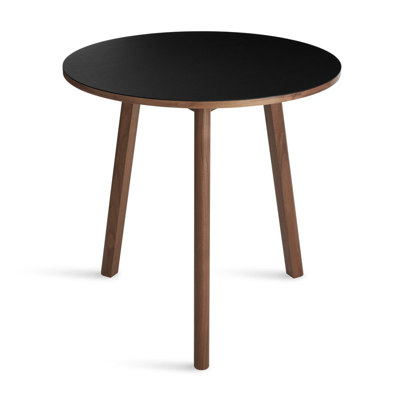 Apt Café Round Dining Table, 30" W x 30" L, Black, Walnut