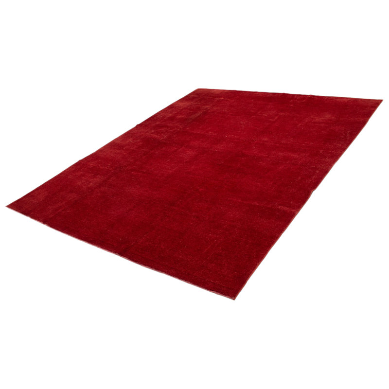 Tapis rouge en laine unique de 10 pi x 12 pi 10 po Xyanna