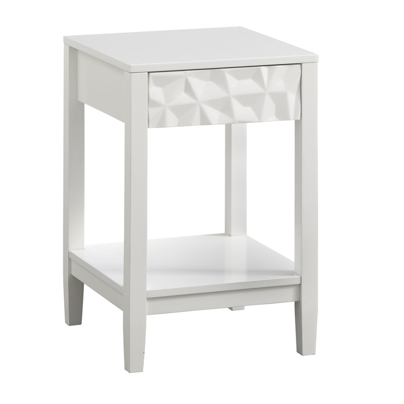 Top 1 End Table with Storage, White